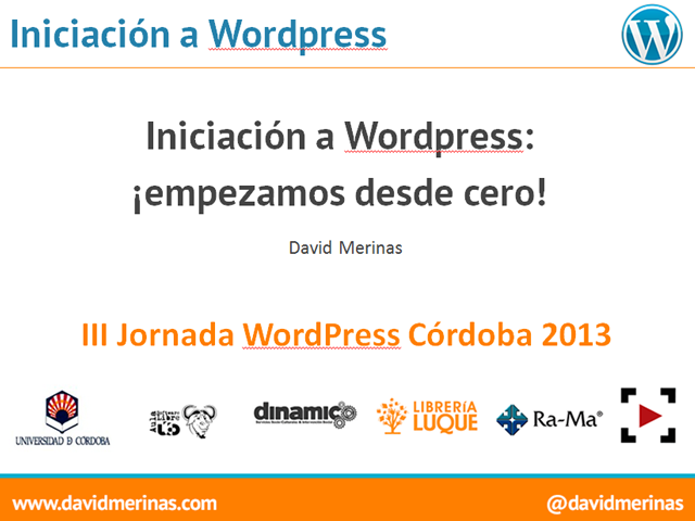 Iniciación a WordPress – Taller en las  III Jornadas WordPress Córdoba