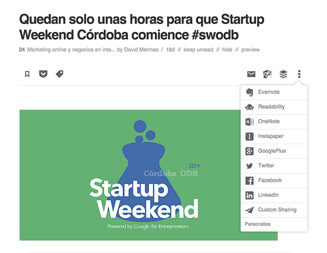 Compartir con Feedly 2