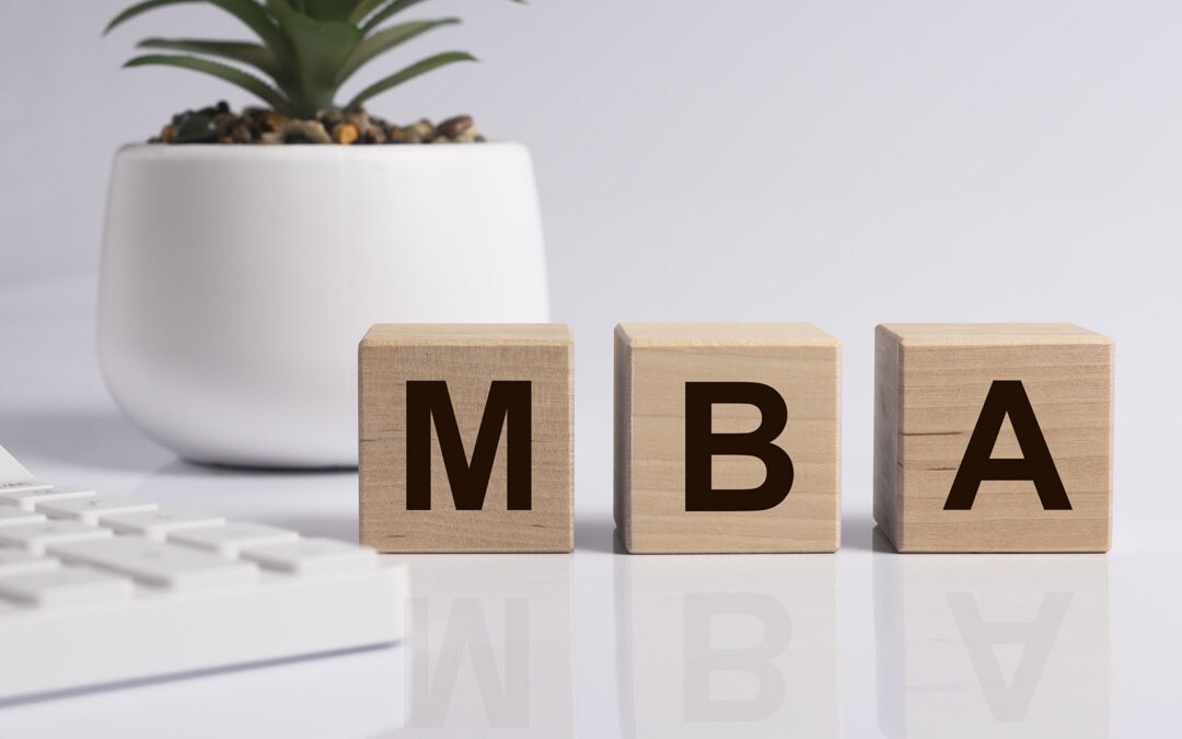 MBA acronym inscription Master of business administration concept, education